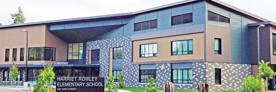 Picture of the front of Harriet Rowley Elementary